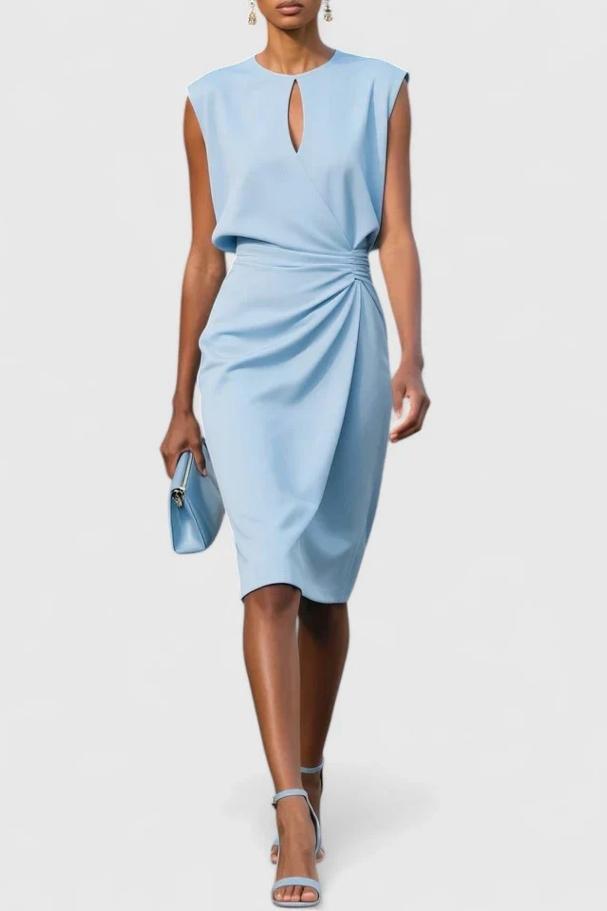 Sleeveless Midi Dress Refined Elegant Style