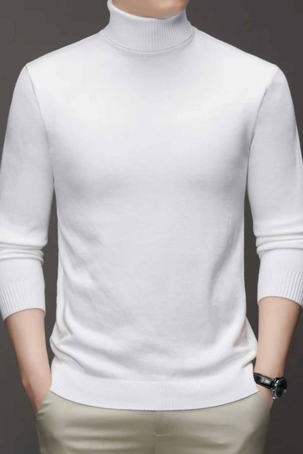 Long Sleeve Turtleneck Sweater Elegant Classic Style