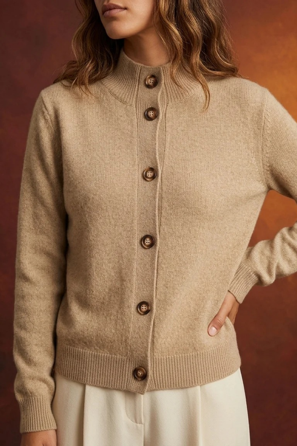 Women’s Collared Cardigan Button Front Elegant Style