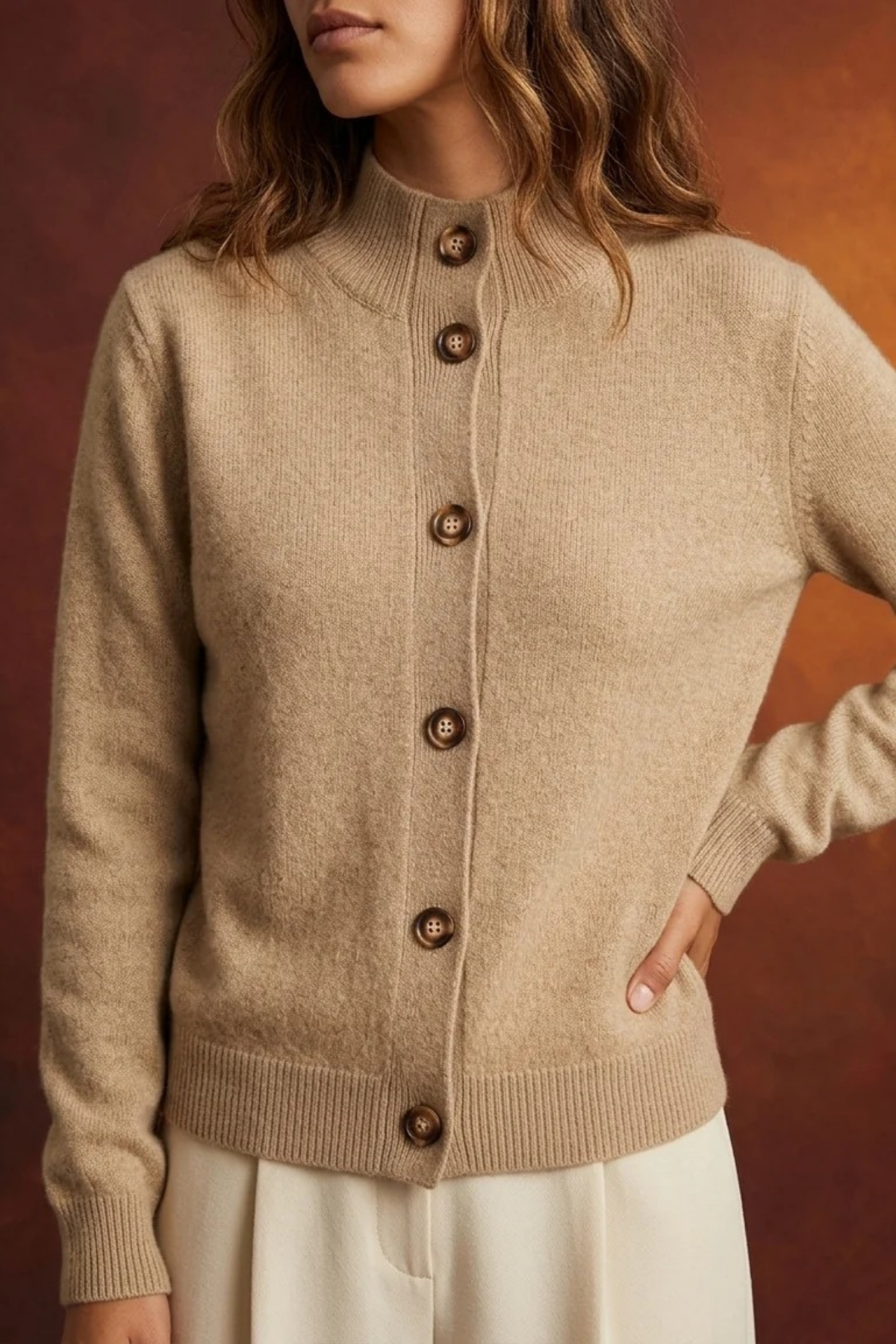 Women’s Collared Cardigan Button Front Elegant Style