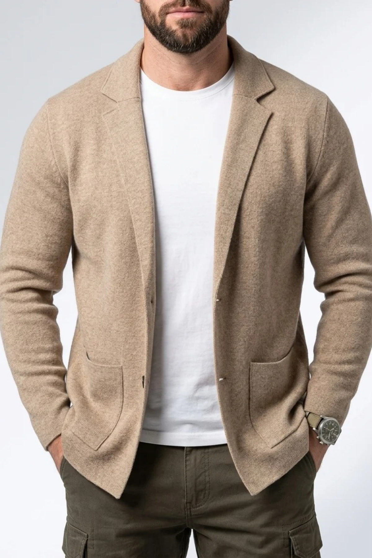 Button Front Blazer Cardigan Refined Casual Style