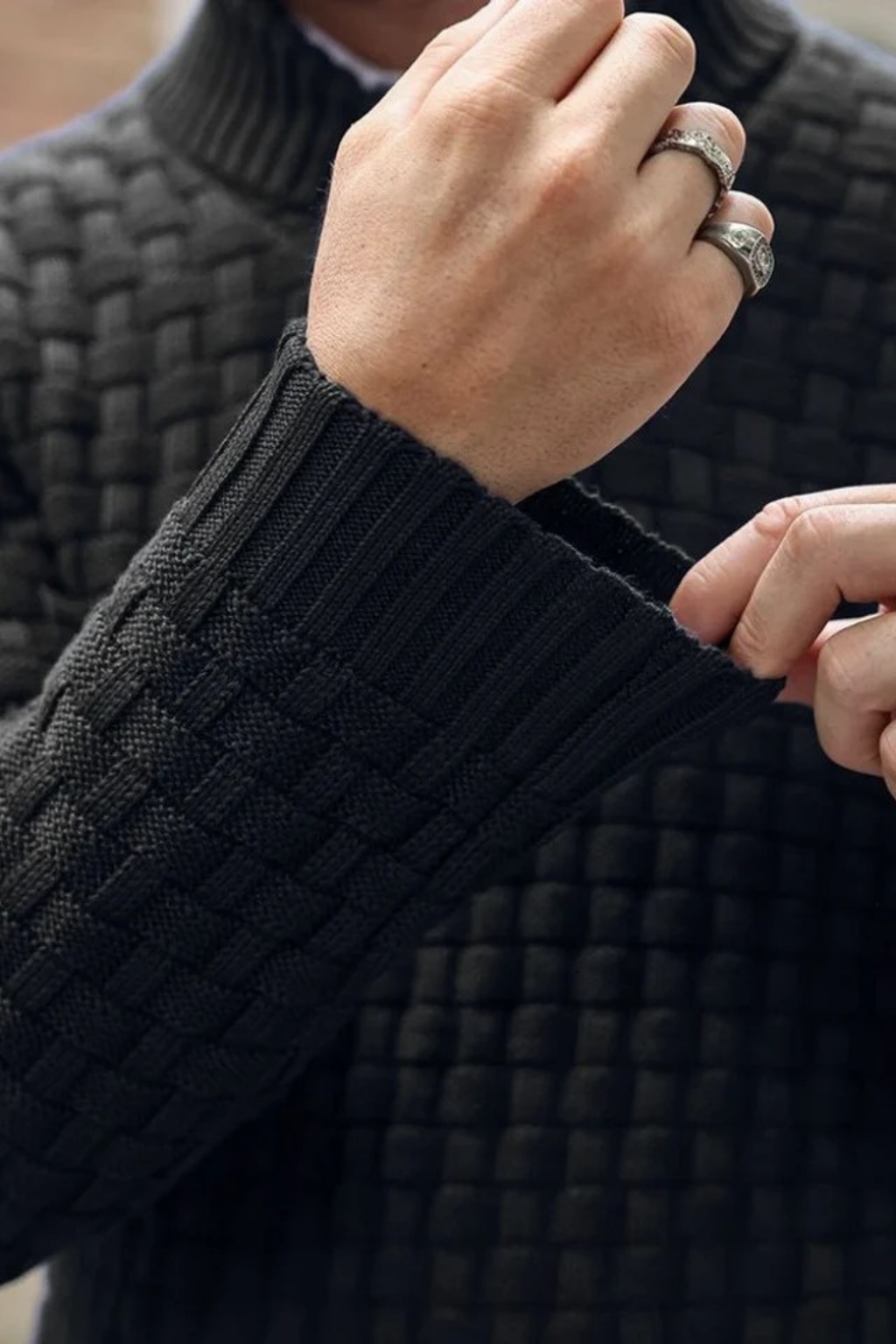 Men’s Shawl Collar Cardigan Textured Knit Style