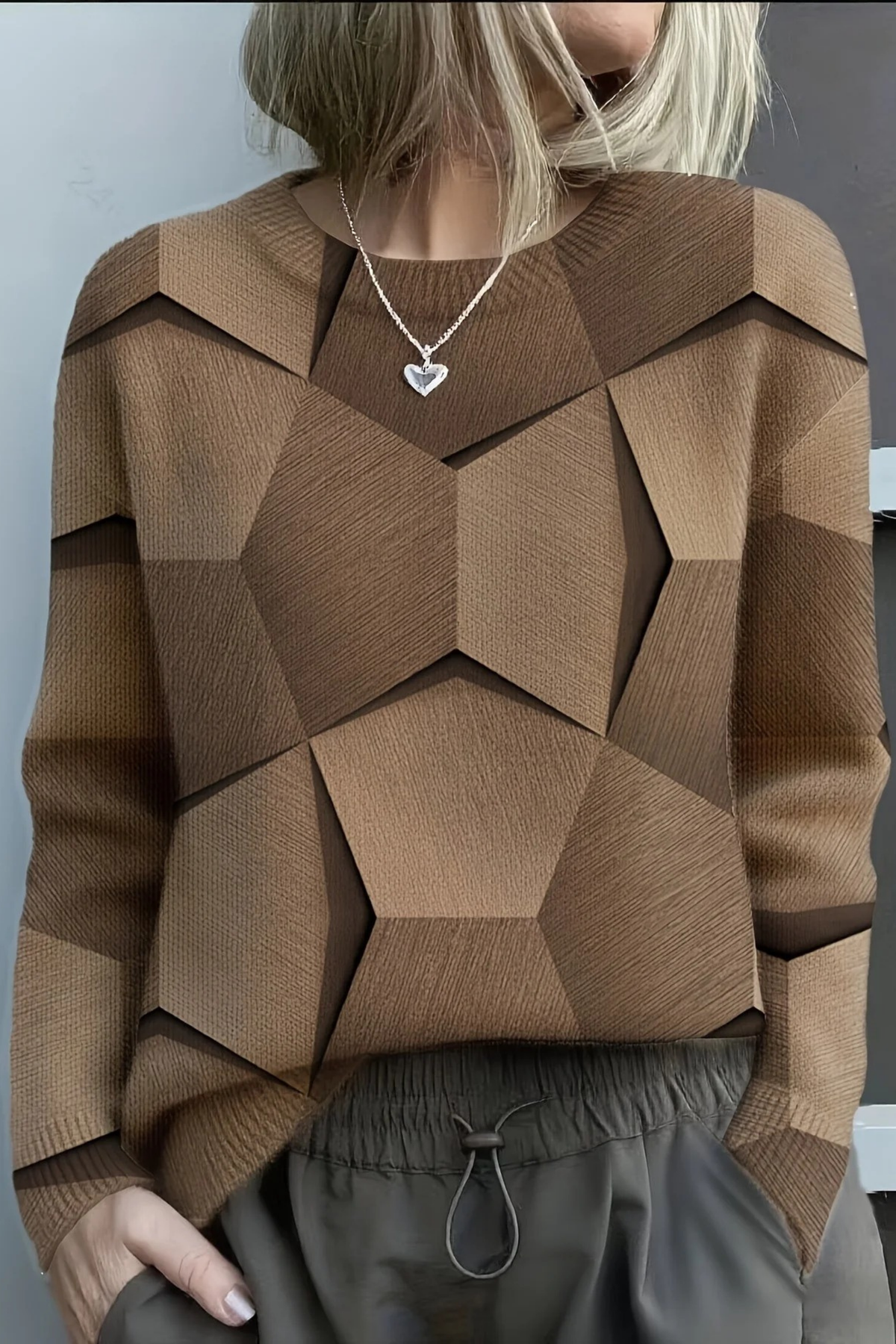 Geometric Knit Sweater Relaxed Modern Style