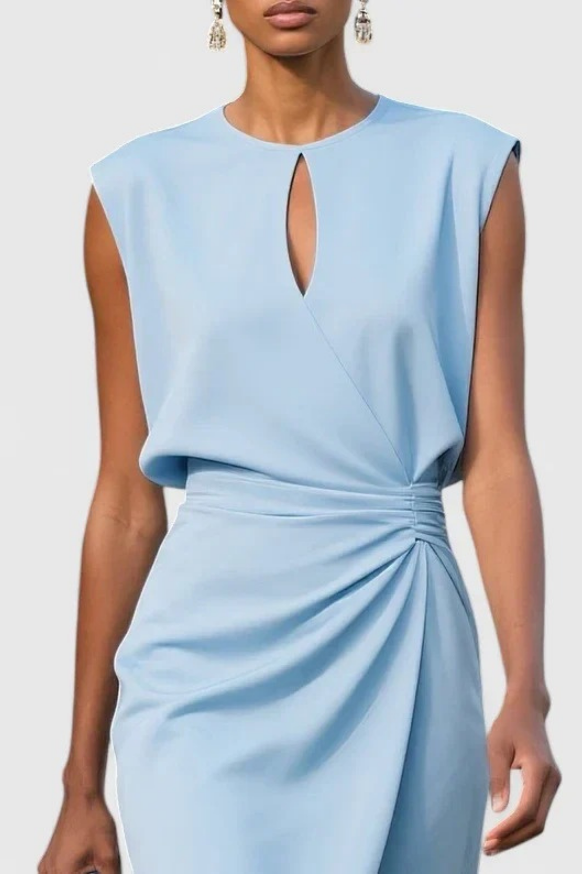 Sleeveless Midi Dress Refined Elegant Style