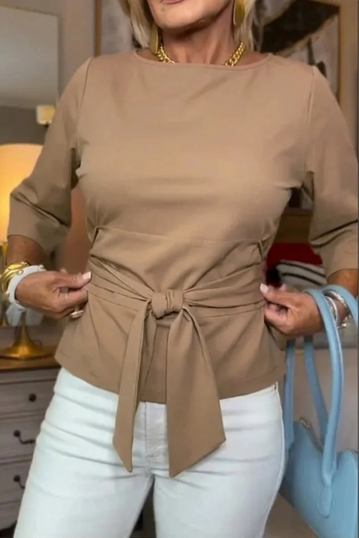 Women’s Top Waist Tie Elegant Style