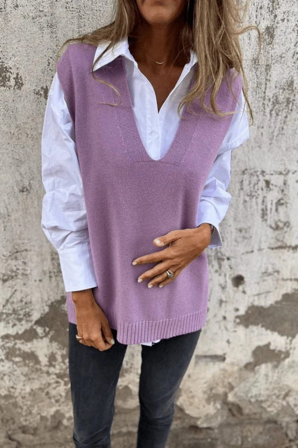 Sleeveless Knit Cardigan V-Neck Timeless Style