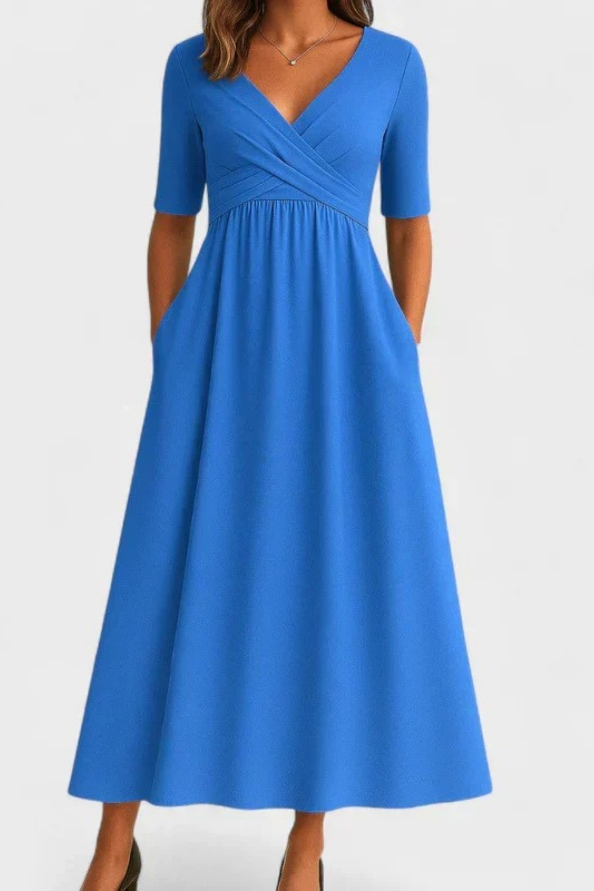 Wrap Midi Dress Classic Elegant Style