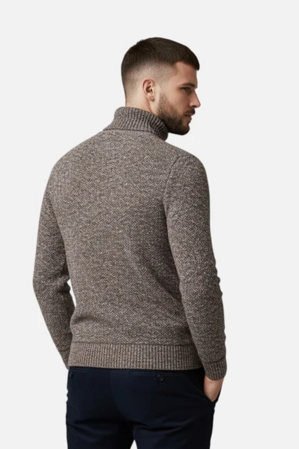 Men’s Turtleneck Sweater Classic Knit Style