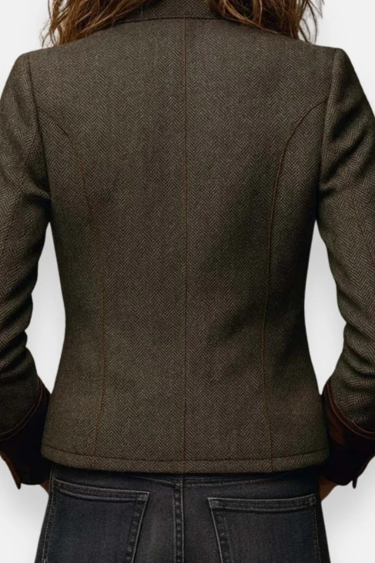 Herringbone Jacket Button Front Heritage Style