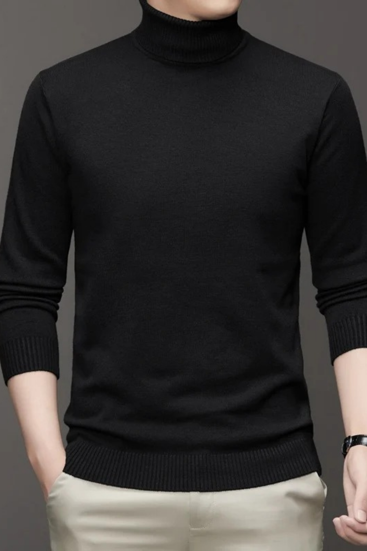 Long Sleeve Turtleneck Sweater Elegant Classic Style