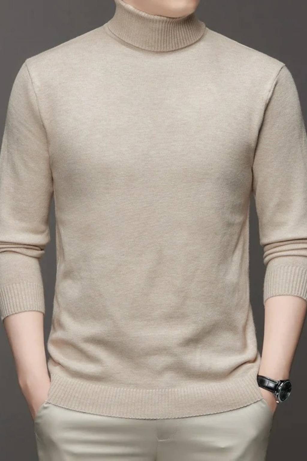 Long Sleeve Turtleneck Sweater Elegant Classic Style
