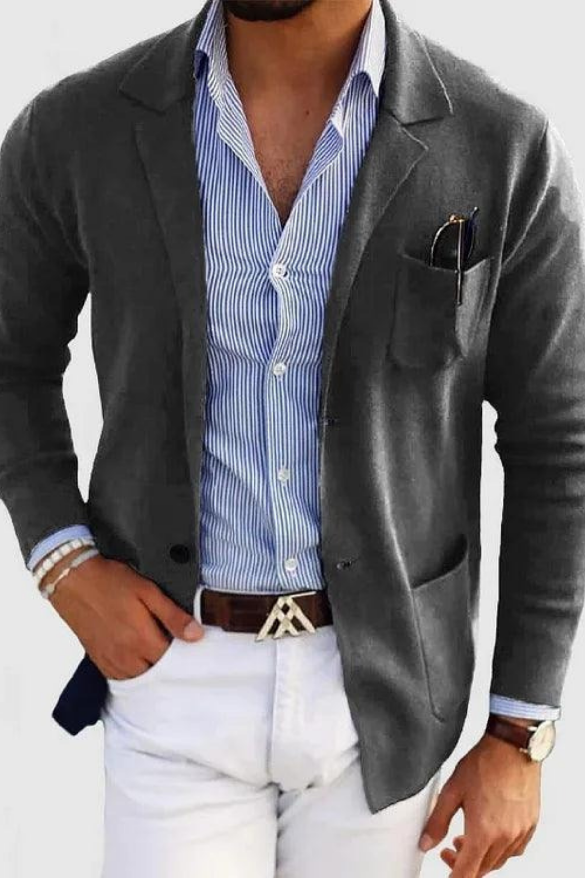 Single Breasted Coat Refined Gentleman Style