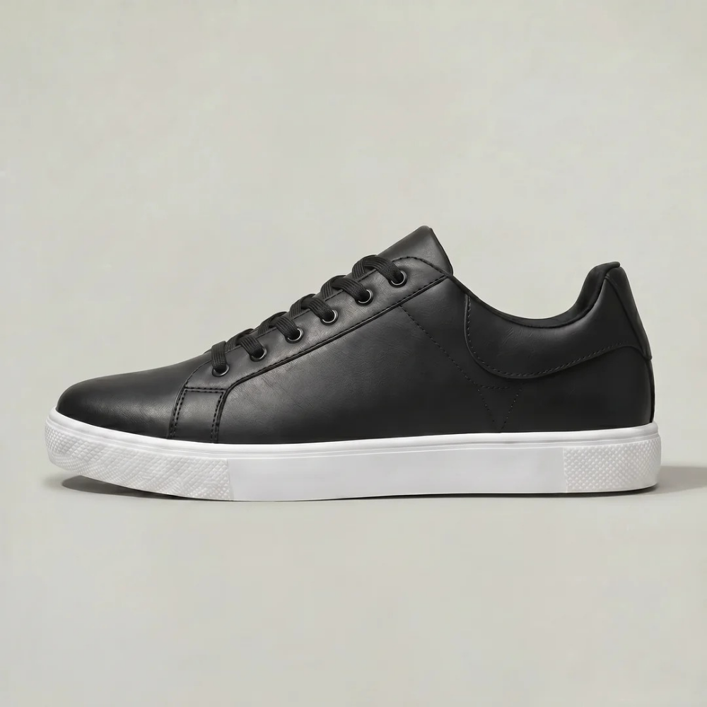 Leather Lace Up Sneakers Refined Casual Style