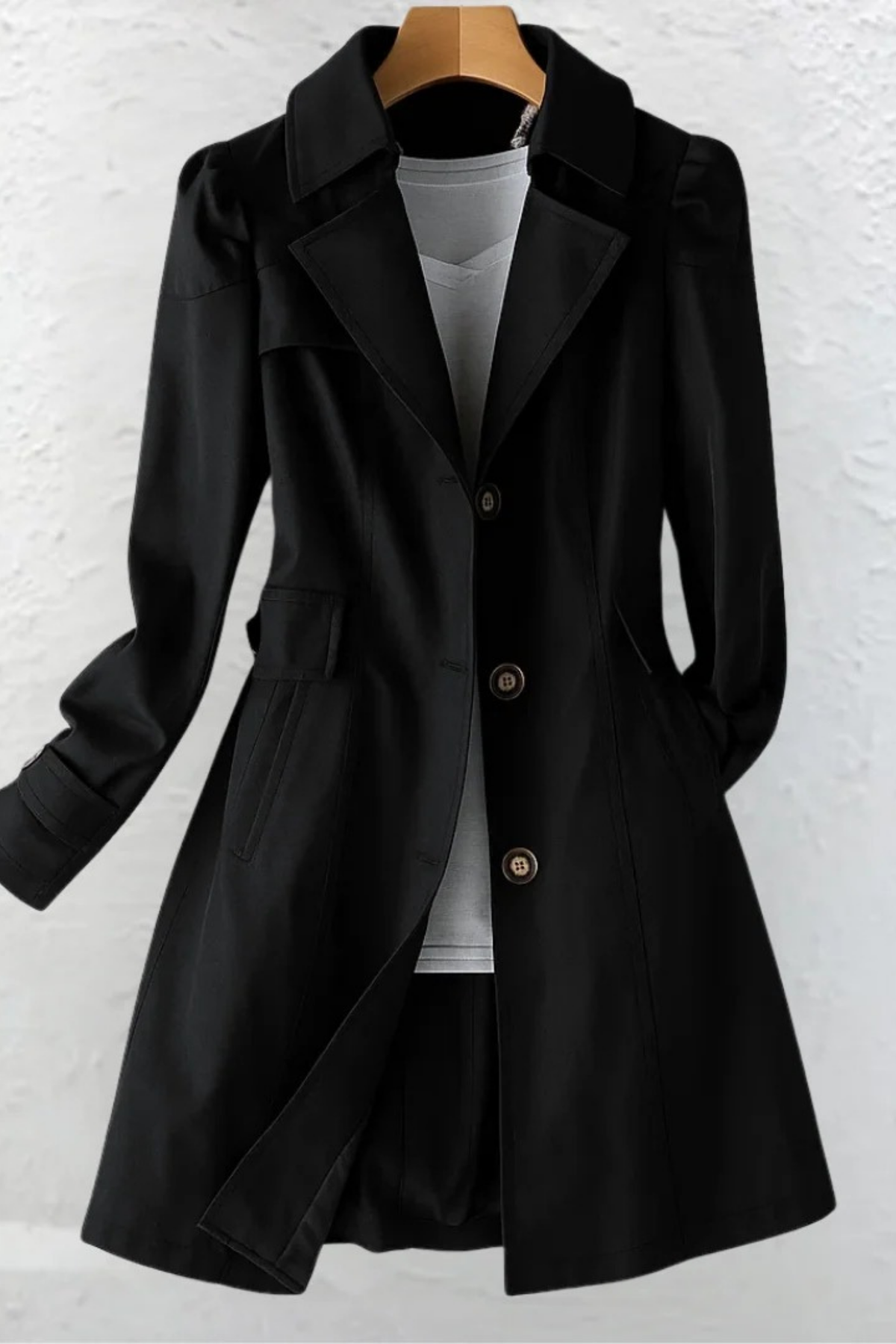 Trench Coat Button Front Timeless Elegant Style