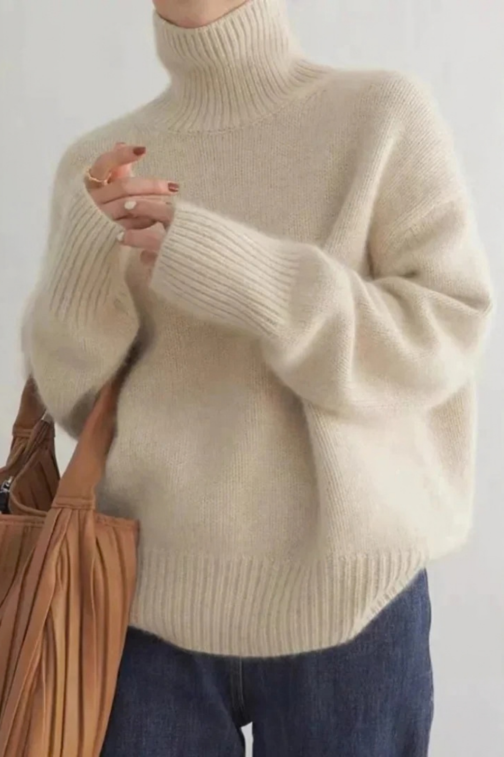 Turtleneck Sweater Relaxed Fit Cozy Style
