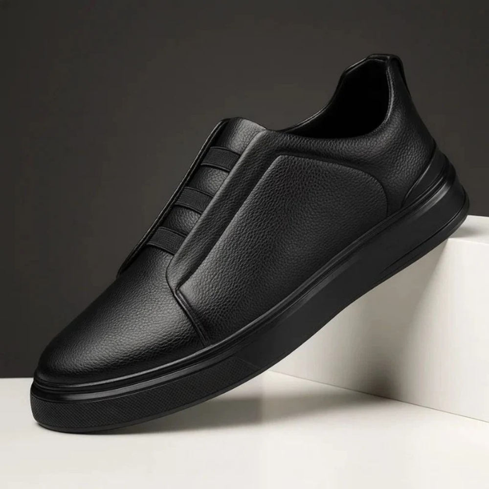 Leather Slip On Sneakers Modern Casual Style
