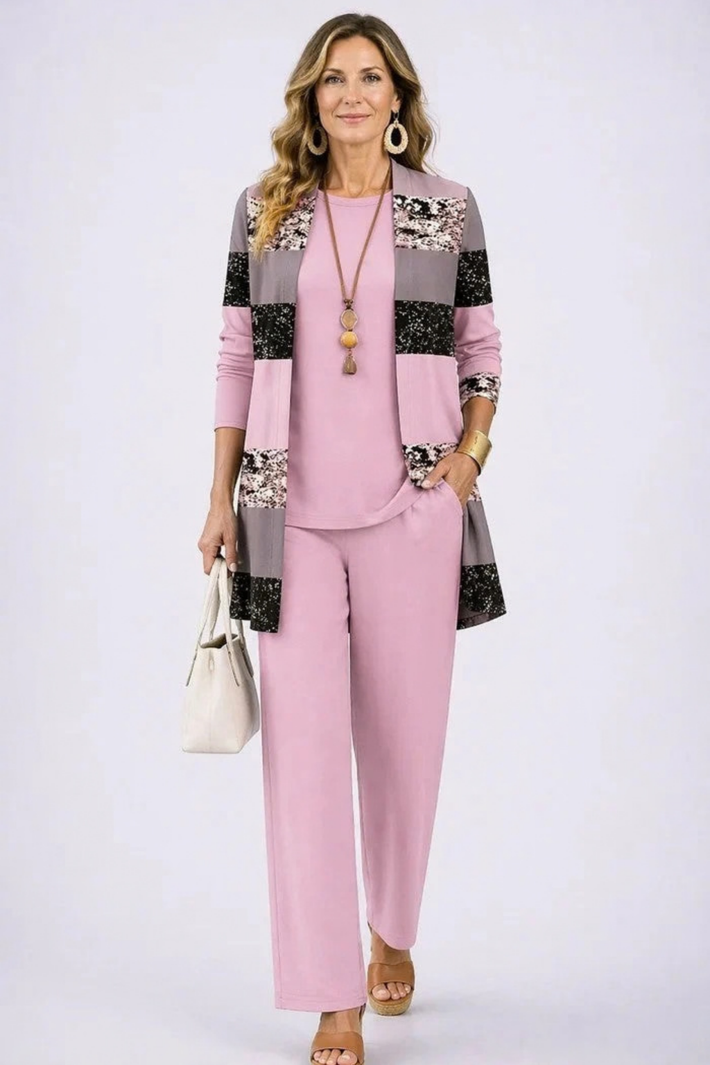 Women’s Matching Set Open Front Elegant Style