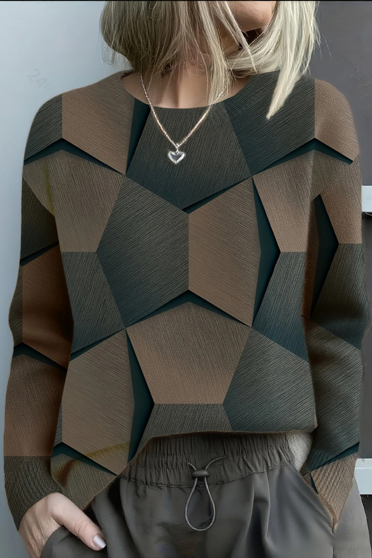 Geometric Knit Sweater Relaxed Modern Style