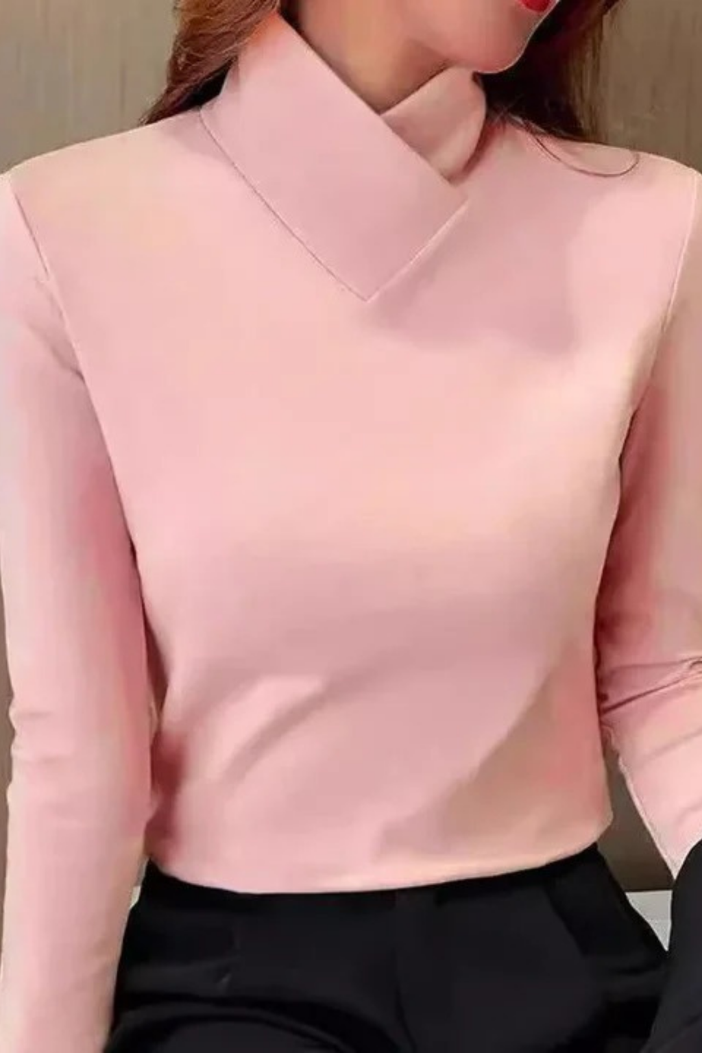 Women’s Sweater V Neck Collar Elegant Style