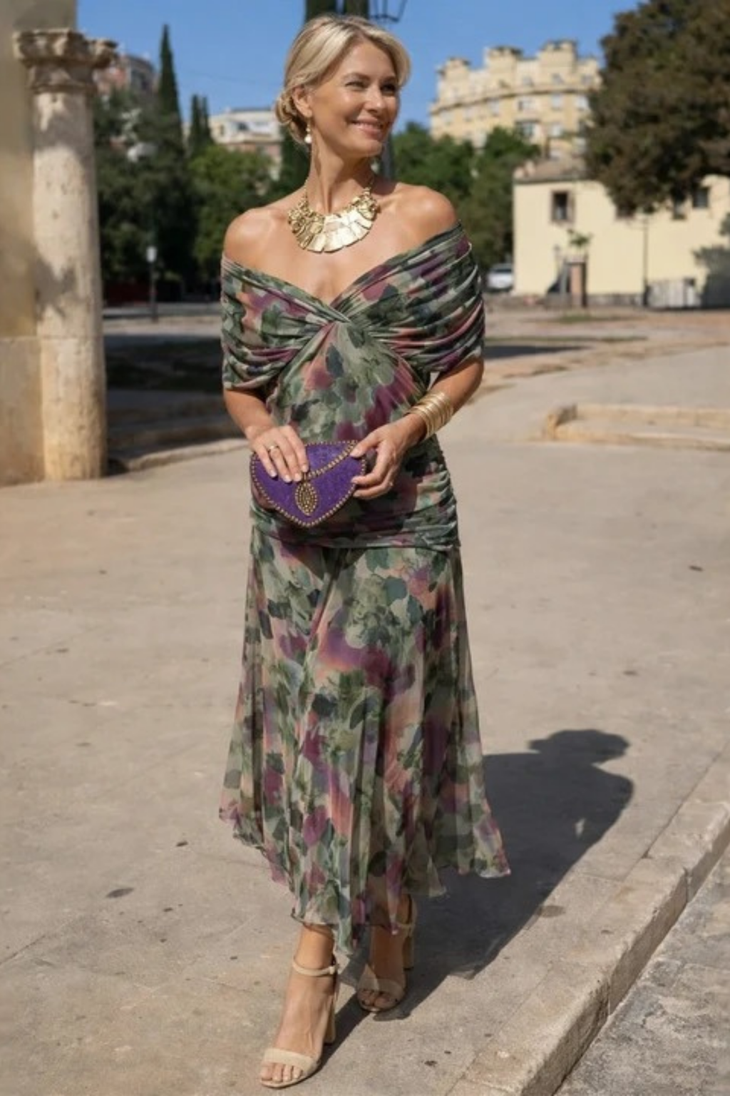 Off Shoulder Maxi Dress Refined Feminine Style