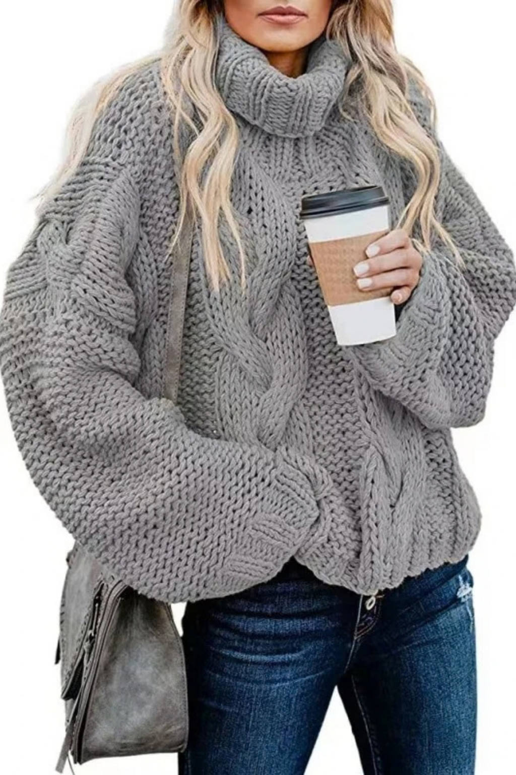 Women’s Turtleneck Sweater Chunky Knit Cozy Style