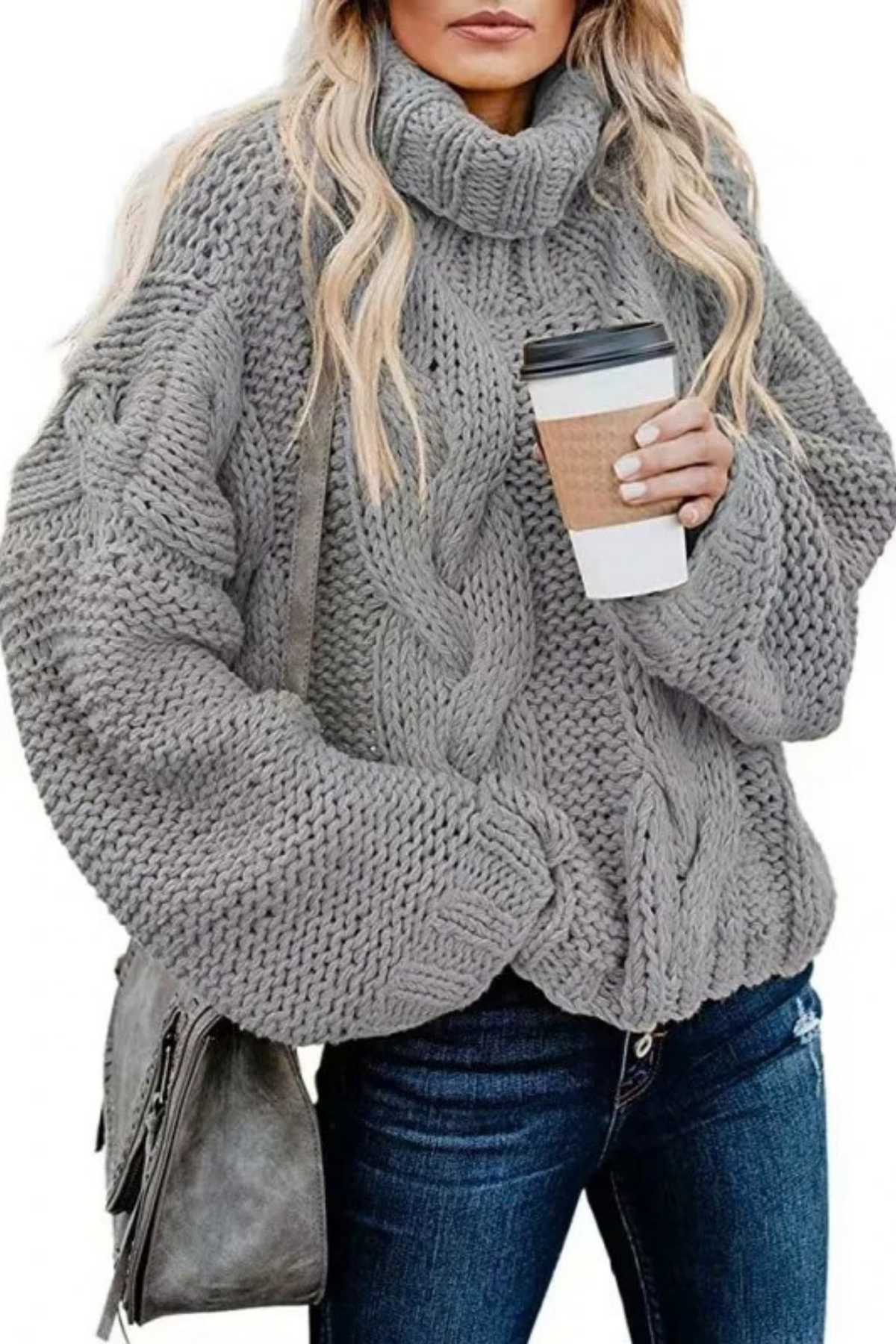 Women’s Turtleneck Sweater Chunky Knit Cozy Style