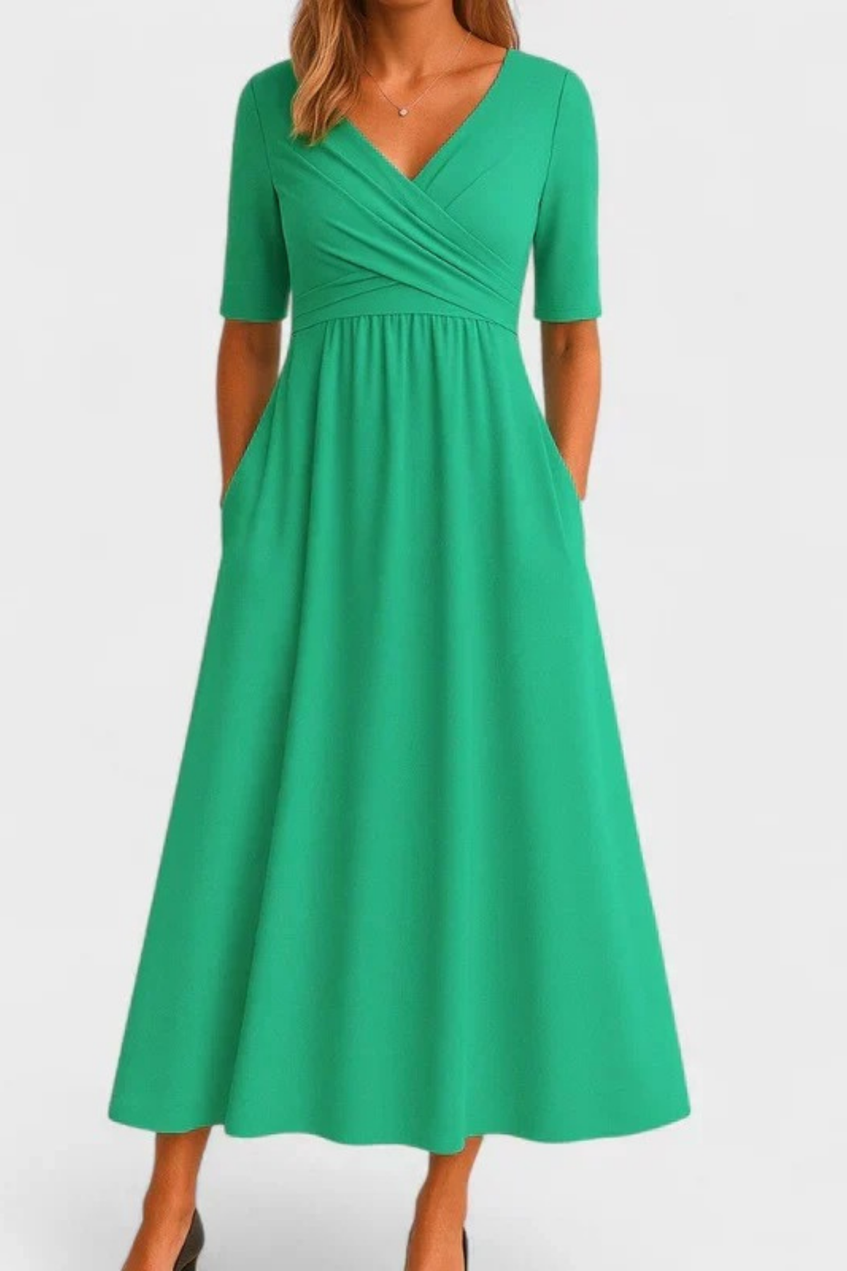 Wrap Midi Dress Classic Elegant Style
