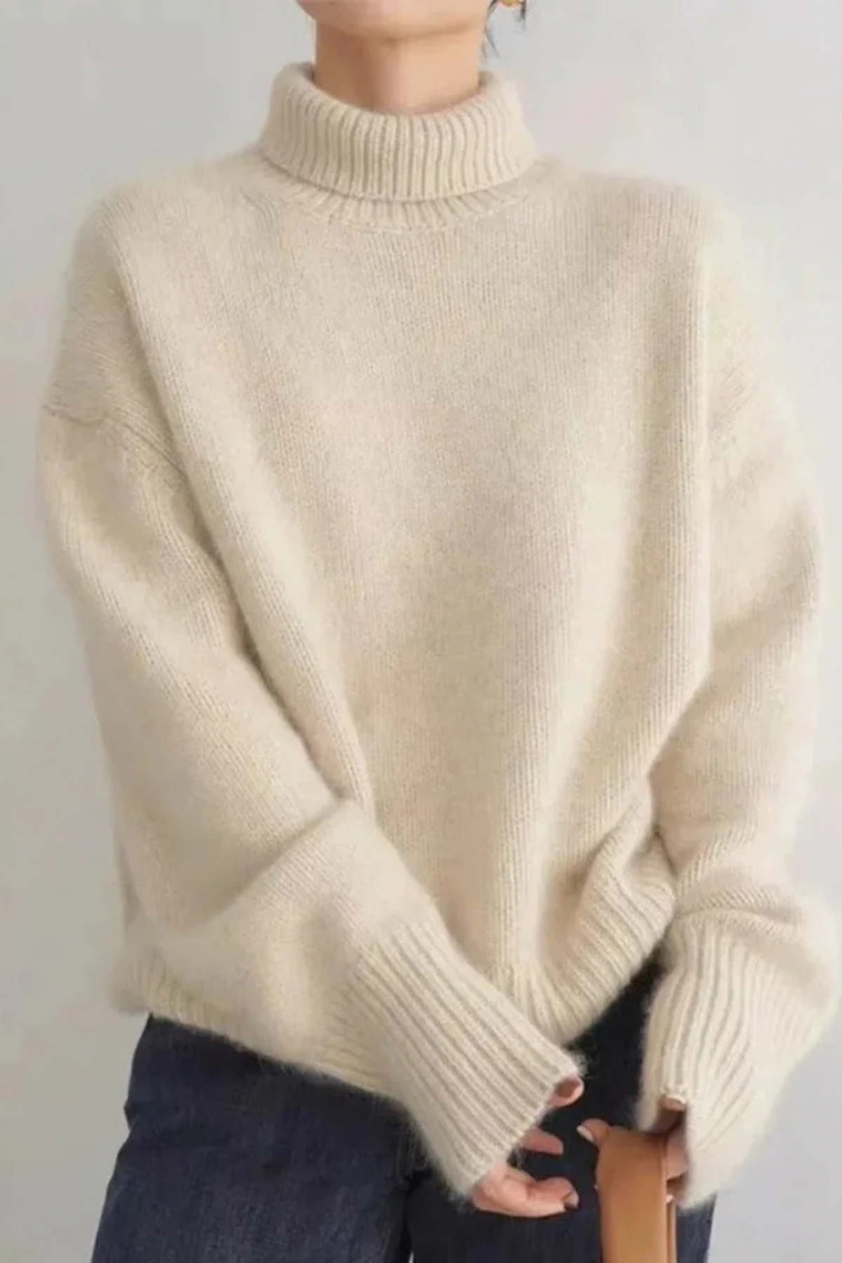 Turtleneck Sweater Relaxed Fit Cozy Style