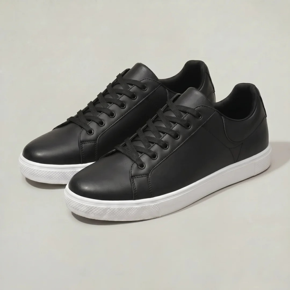 Leather Lace Up Sneakers Refined Casual Style