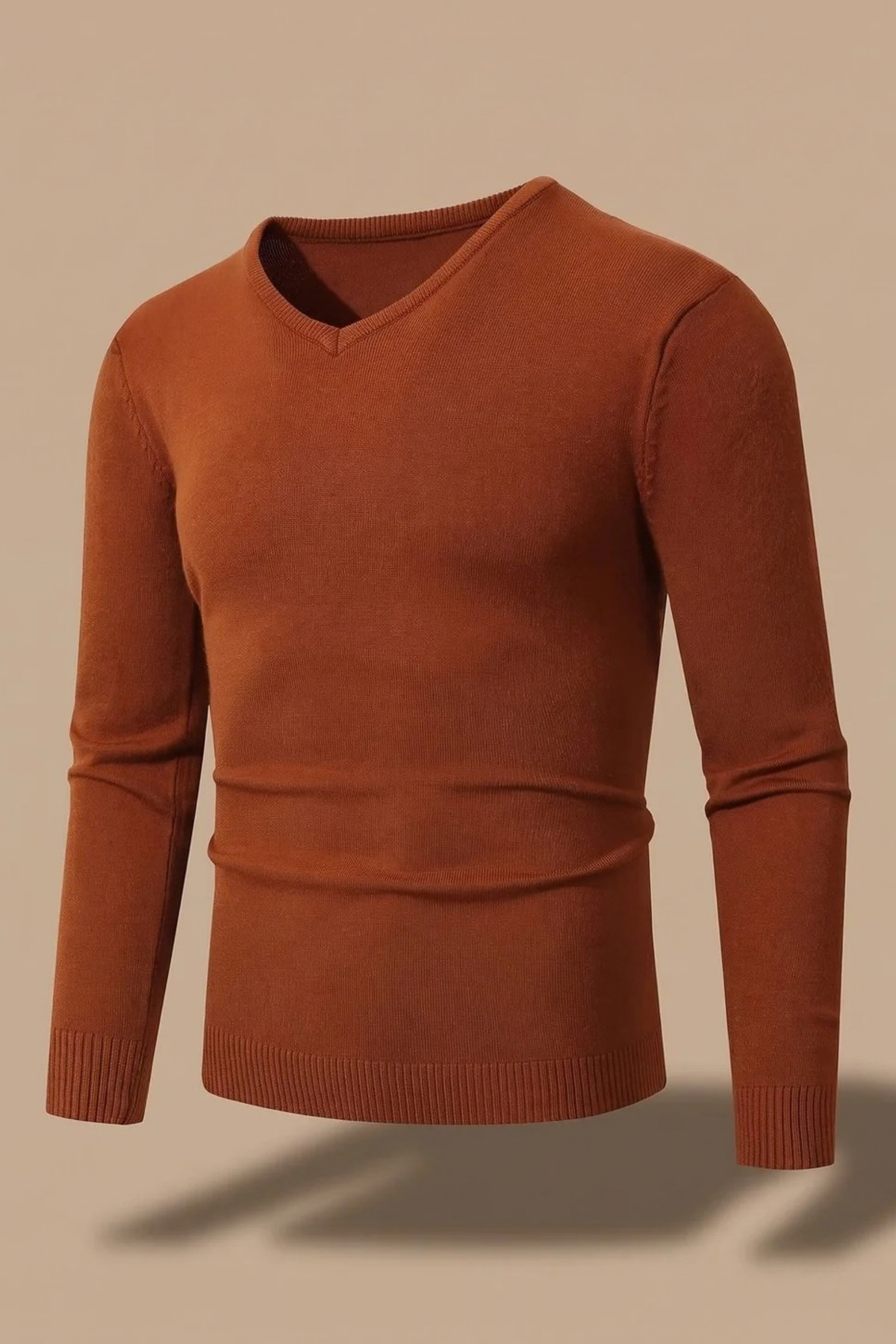 Men’s V-Neck Sweater Fine Knit Classic Style