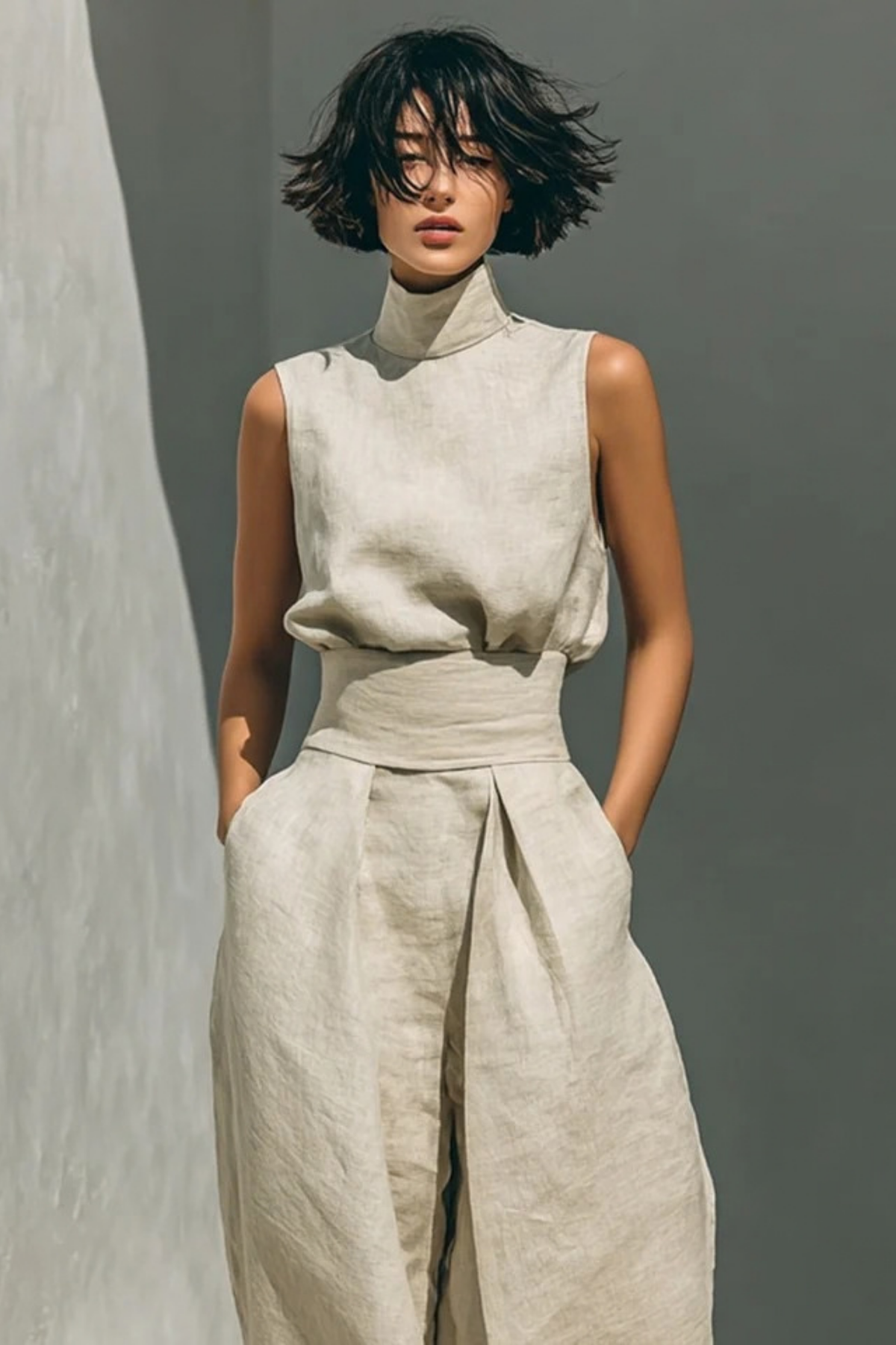 Women’s Pants Set Sleeveless Top Modern Style