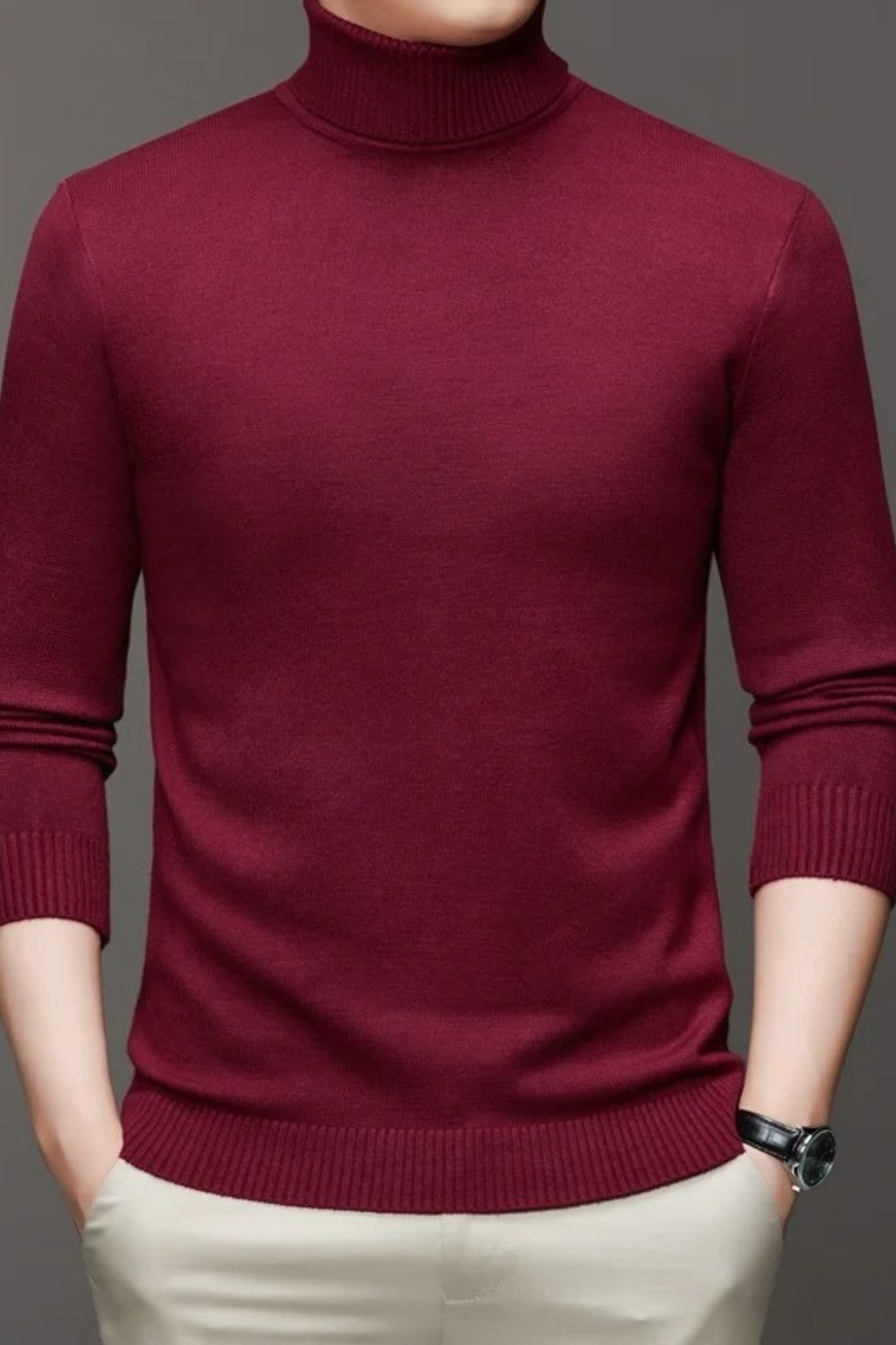 Long Sleeve Turtleneck Sweater Elegant Classic Style