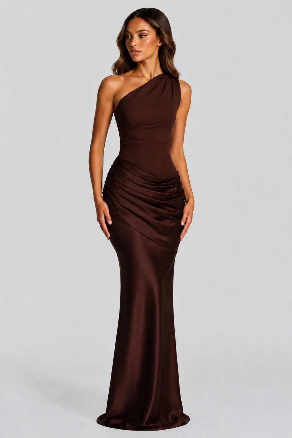 Maxi Wedding Dress One Shoulder Elegant Style