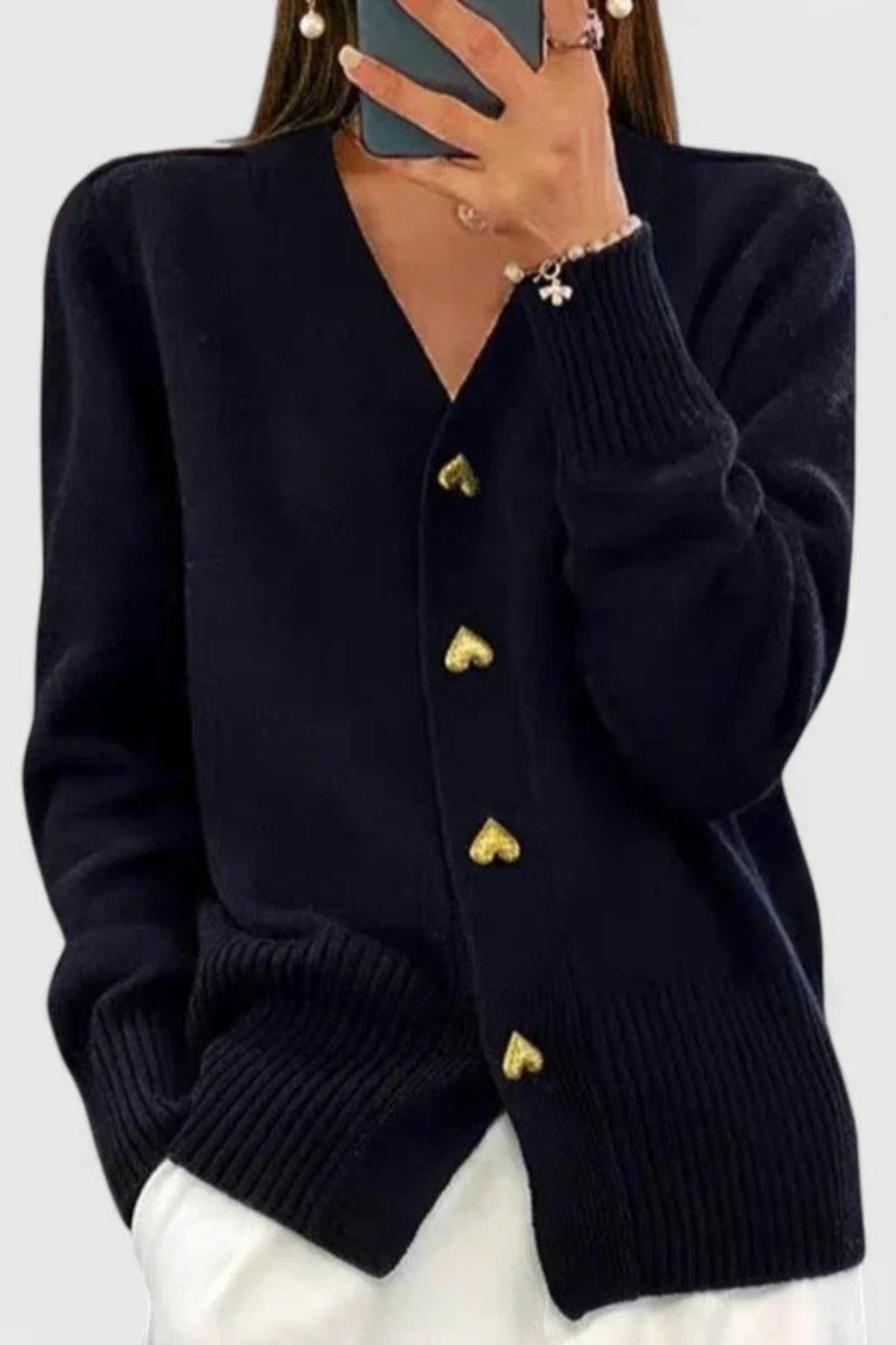 V Neck Blazer Ribbed Trim Chic Style