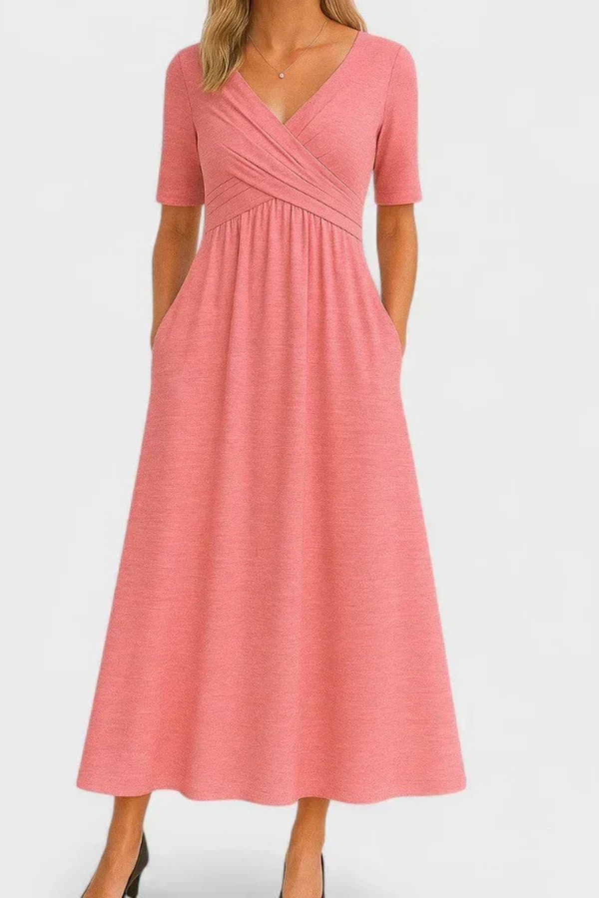 Wrap Midi Dress Classic Elegant Style