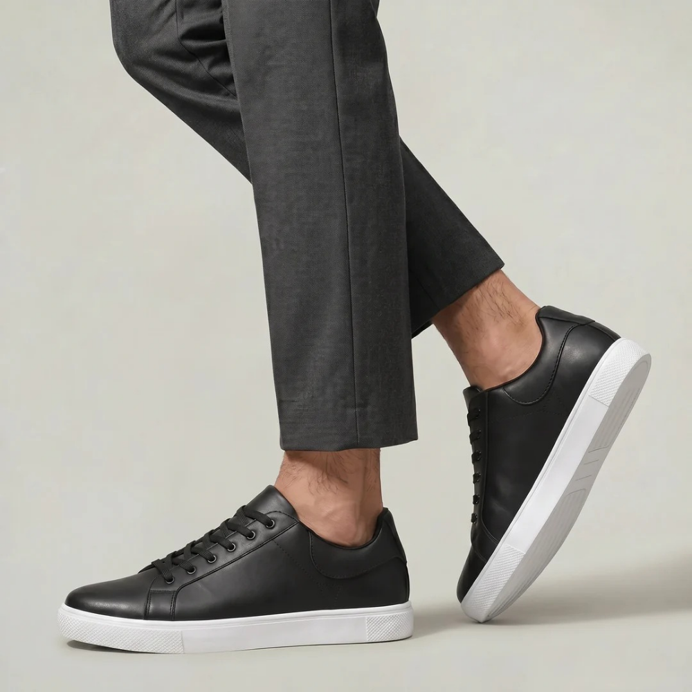 Leather Lace Up Sneakers Refined Casual Style