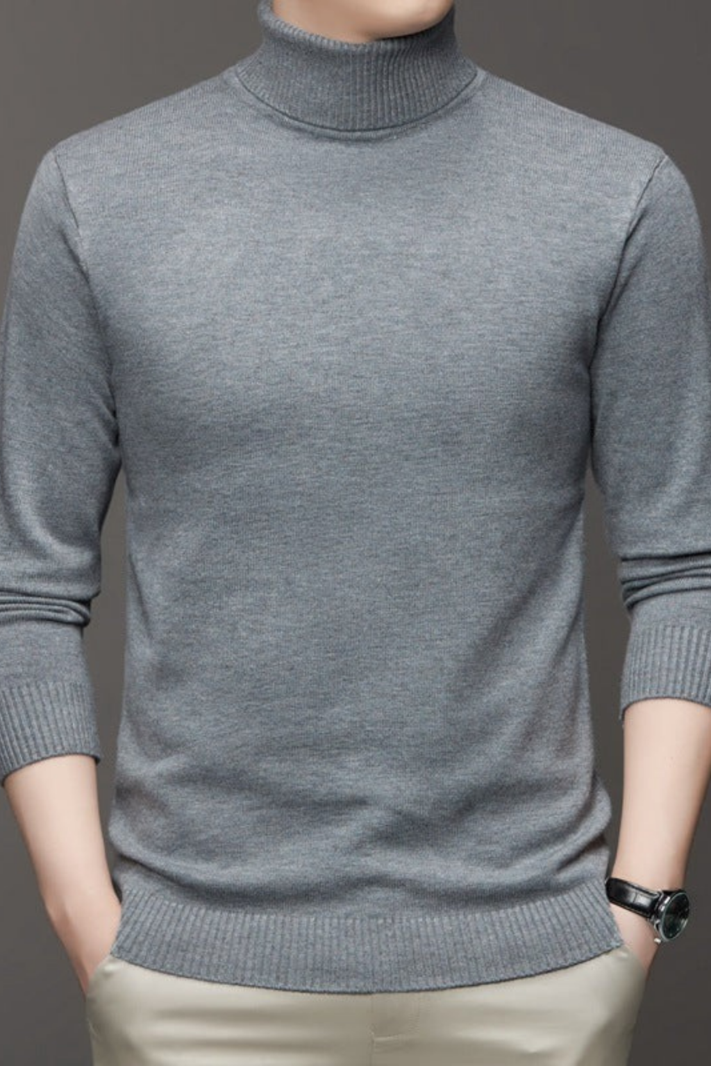 Long Sleeve Turtleneck Sweater Elegant Classic Style