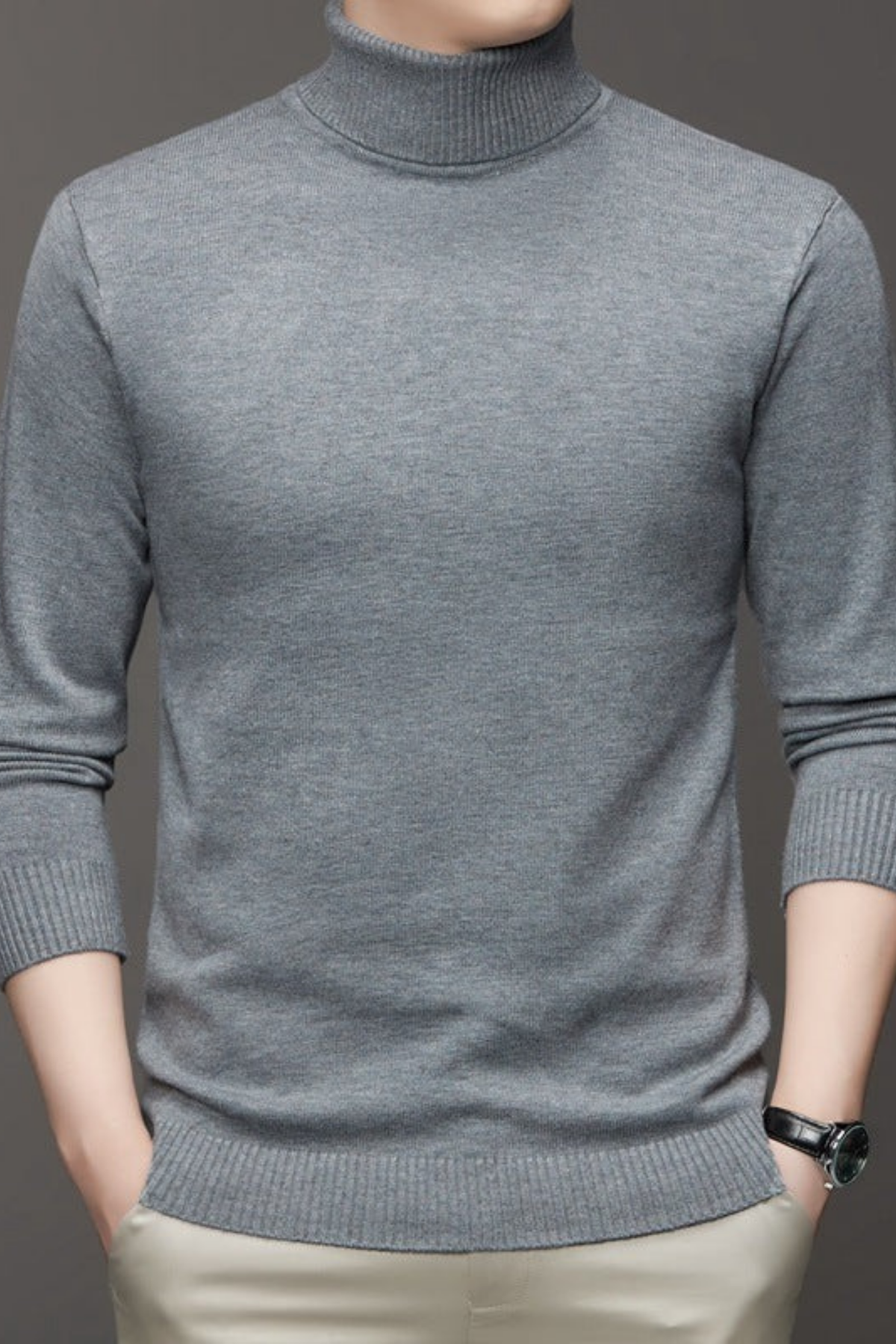 Long Sleeve Turtleneck Sweater Elegant Classic Style