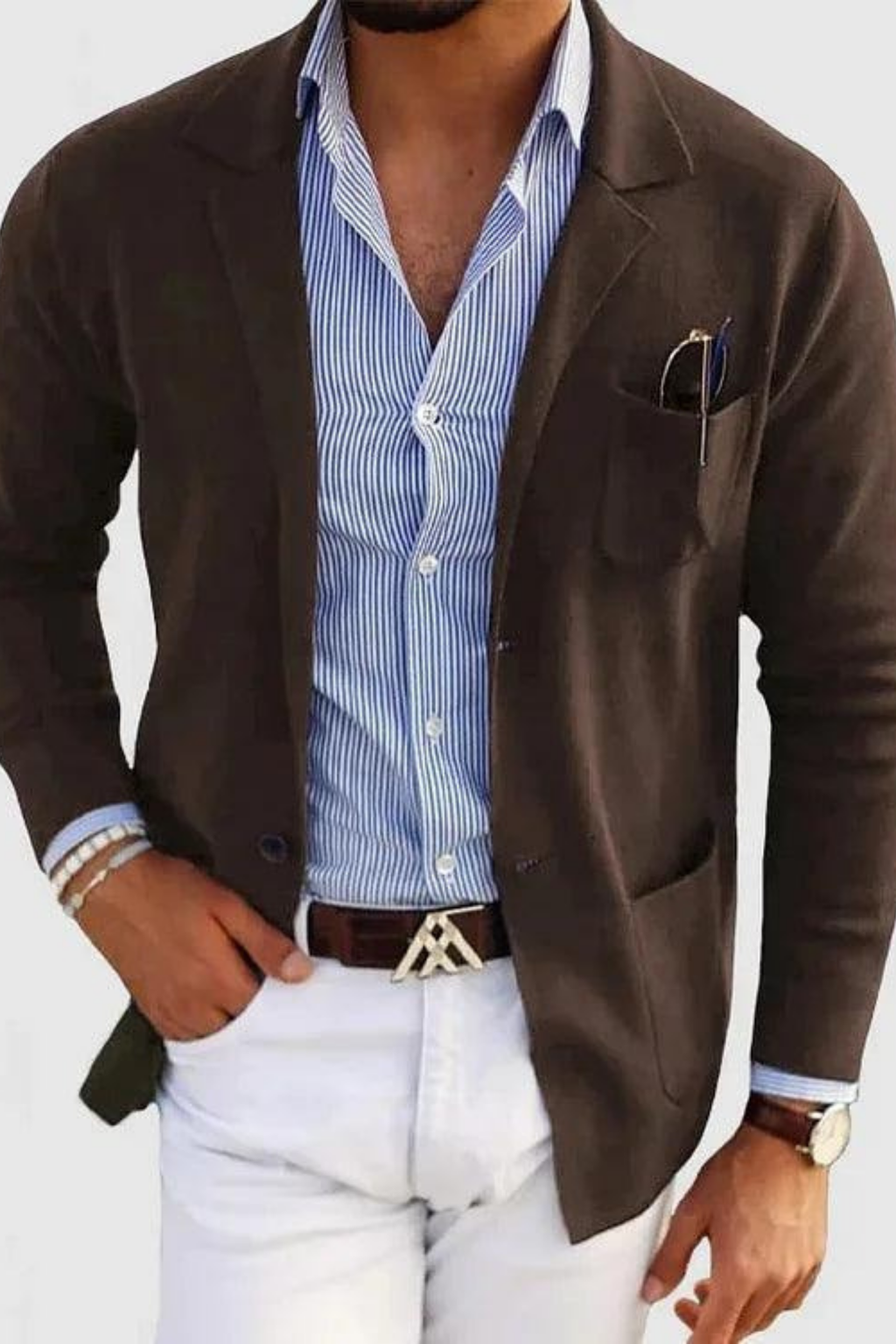 Single Breasted Coat Refined Gentleman Style