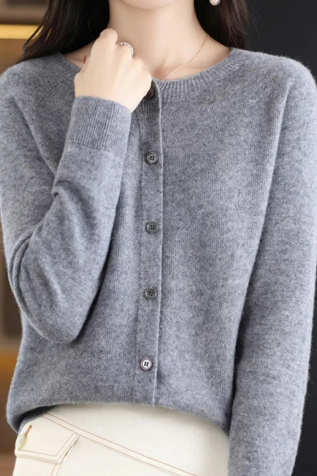 Women’s Button Front Cardigan Relaxed Elegant Style