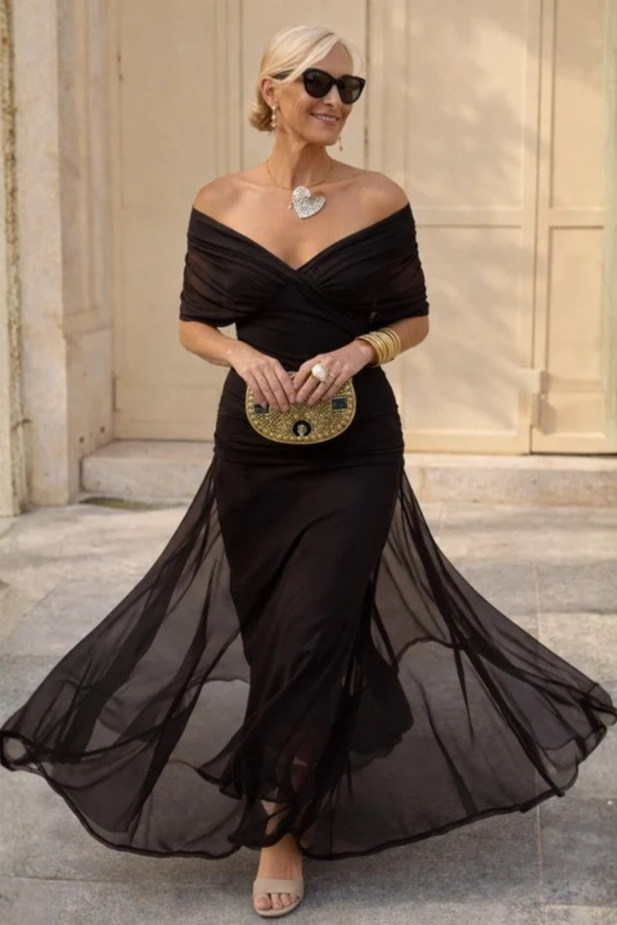 Off Shoulder Maxi Dress Refined Feminine Style