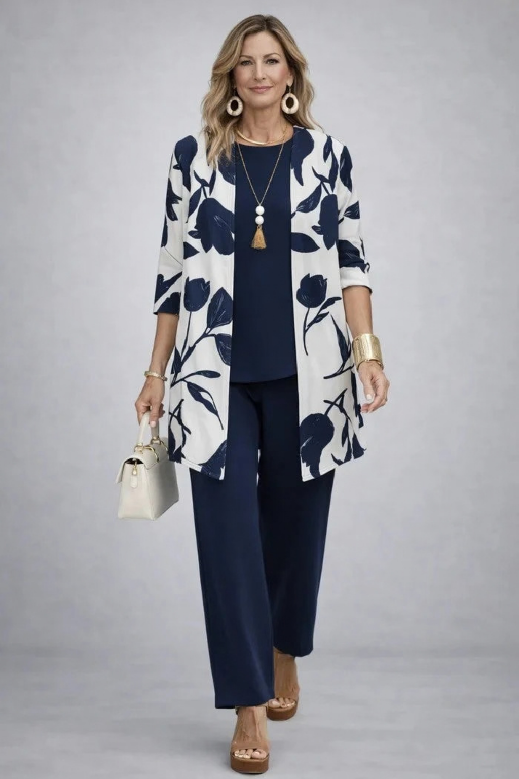Women’s Matching Set Open Front Elegant Style