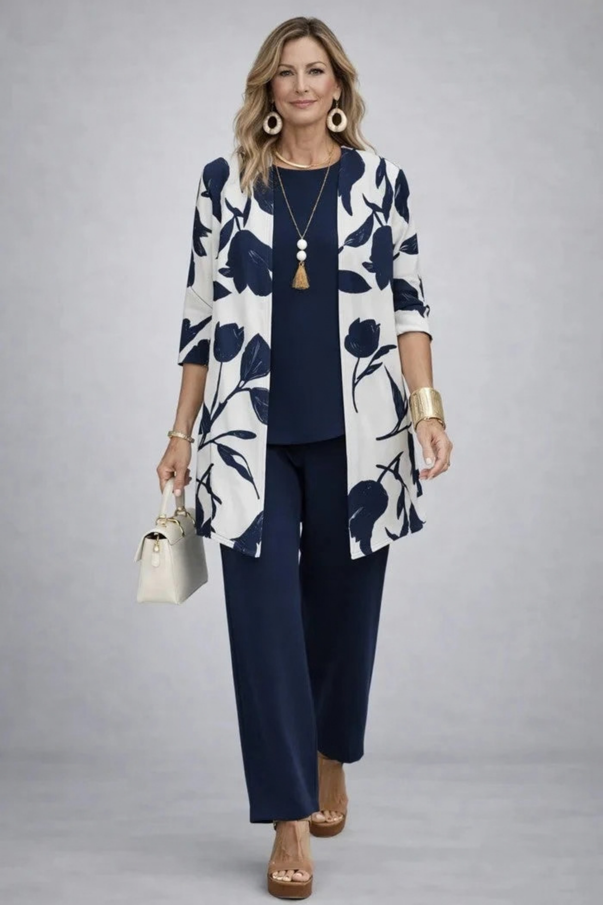 Women’s Matching Set Open Front Elegant Style