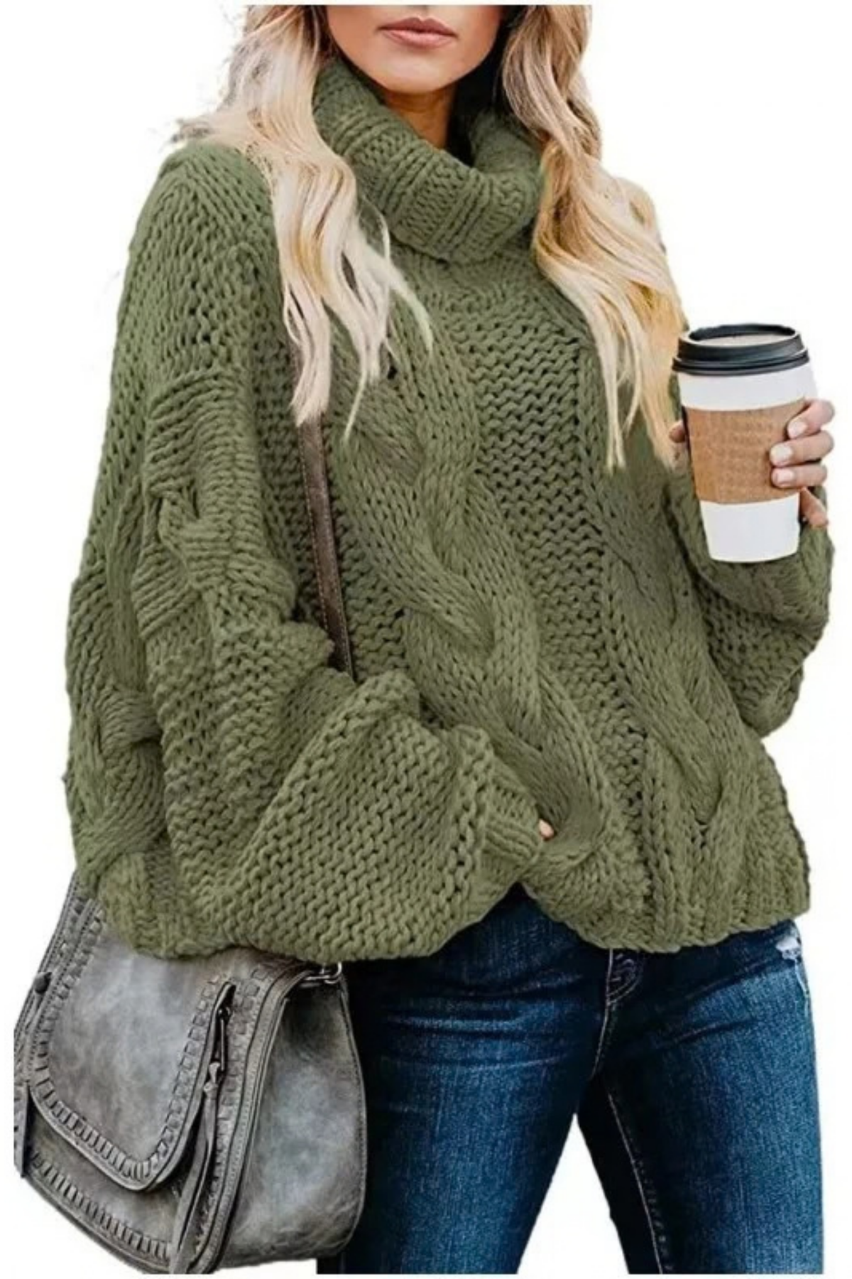 Women’s Turtleneck Sweater Chunky Knit Cozy Style