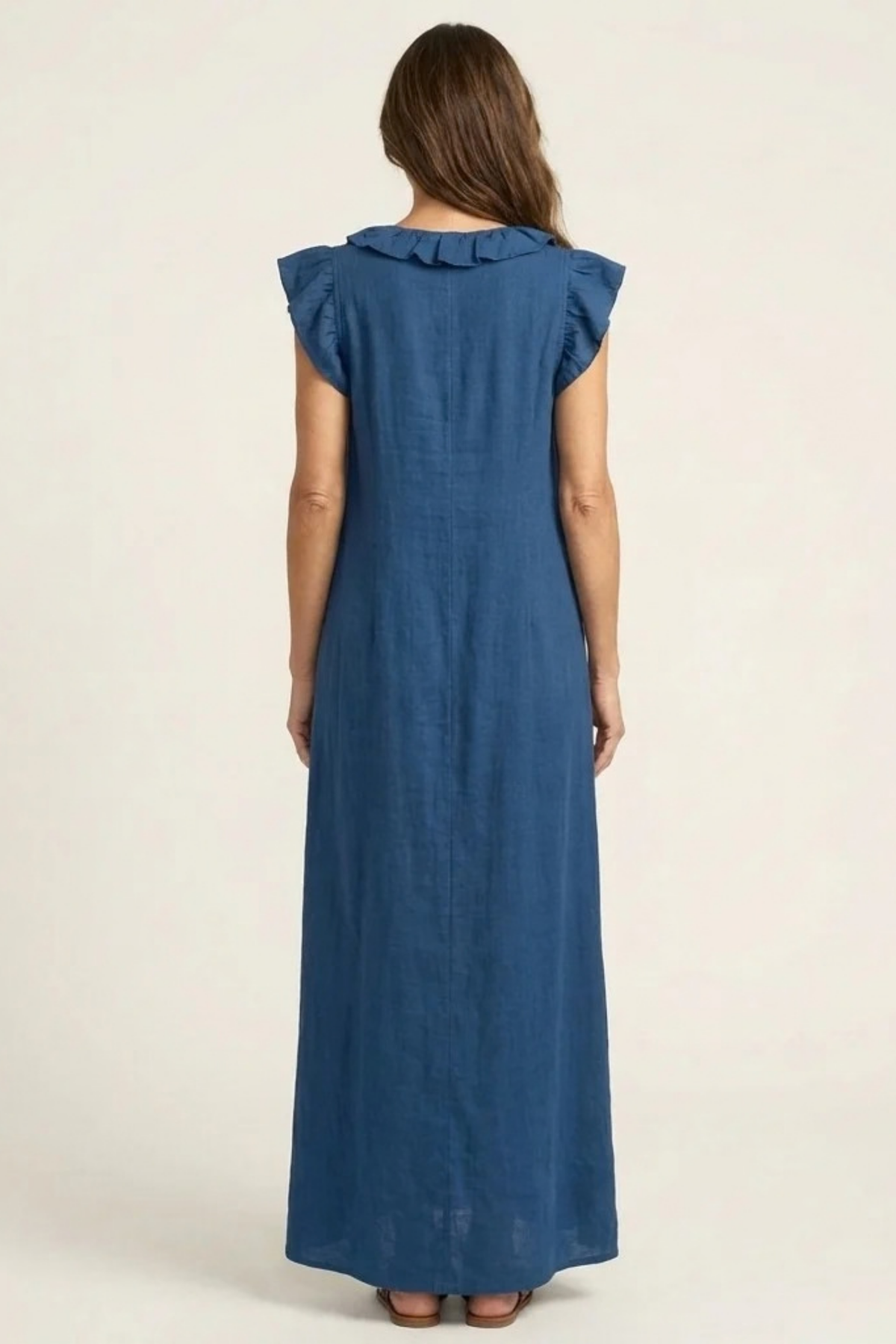Maxi Dress Ruffle V Neck Relaxed Style