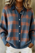 Women’s Plaid Cardigan Button Front Casual Style