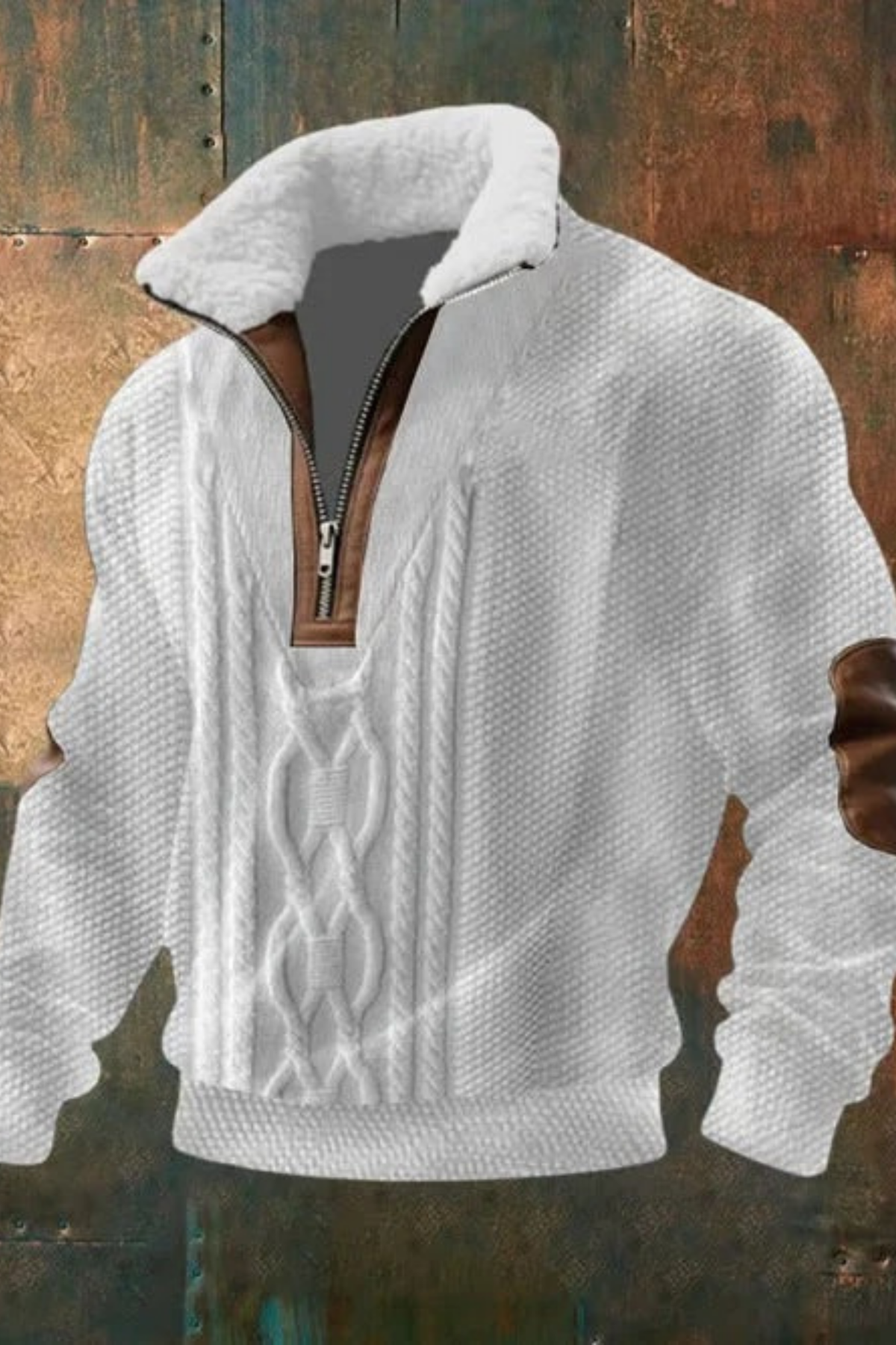 Cable Knit Quarter Zip Sweater Classic Style