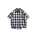 Men’s Black and White Checkered Short Sleeve Shirt