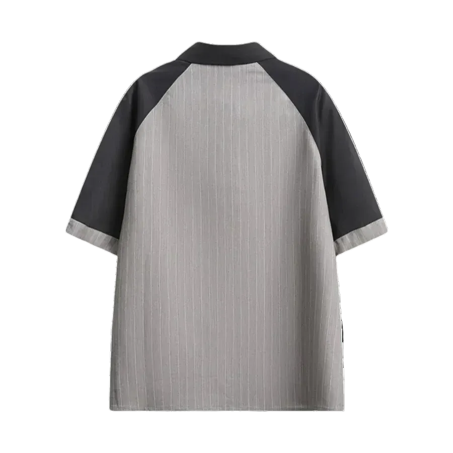 Men’s Grey and Black Short Sleeve Shirt